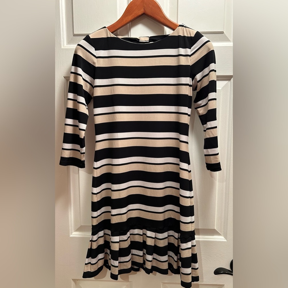 White House Black Market Three Quarter Stripe Dress, Size XS
